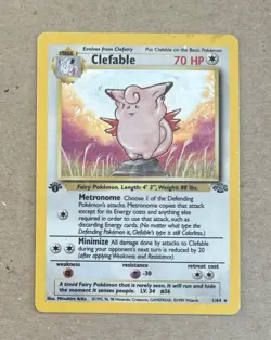 1999 Pokemon Clefable 1st Edition Jungle Card 1/64 - Image 1