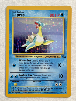 1x Lapras 10/62 Fossil Holo Rare Pokemon Card LP - Image 1
