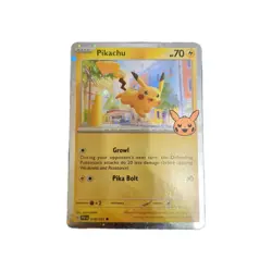 Pikachu Trick or Trade 2024 Cosmos Holo Card 018/091 NM Condition - Image 1