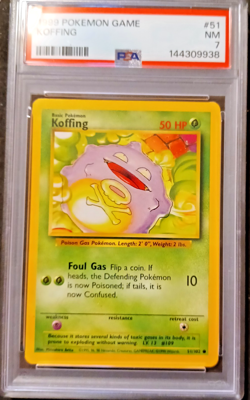 1999 Pokemon Koffing 051/102 Base Set Regular PSA 7 - Image 1