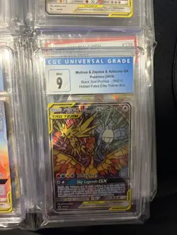 2019 POKEMON SM BLACK STAR PROMO FULL ART/MOLTRES & ZAPDOS & ARTICUNO GX PSA 9 - Image 1