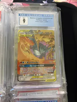 2019 POKEMON SM BLACK STAR PROMO FULL ART/MOLTRES & ZAPDOS & ARTICUNO GX PSA 9 - Image 3
