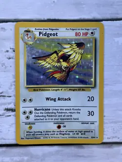 Pidgeot Jungle Set 8/64 No Symbol Error Pokemon WOTC Moderately Played - Image 1