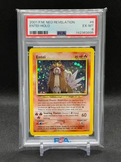 Pokemon TCG Entei Holo Rare Neo Revelation #6 WOTC 2001 PSA 6 EX-MT - Image 1