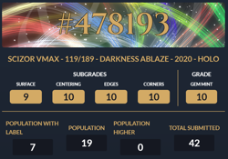 ACE 10 SCIZOR VMAX 119/189 DARKNESS ABLAZE 2020 POKEMON FULL ART NOT PSA - Image 3