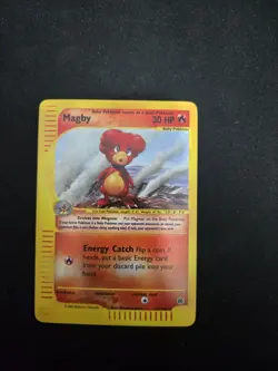 Pokemon MAGBY 17/165 | REVERSE HOLO RARE | Expedition | 2002 Vintage NM - Image 1