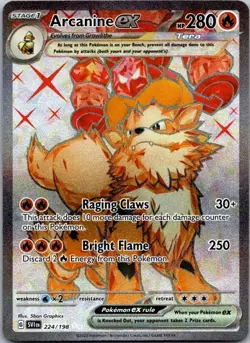 Arcanine EX 224/198 SV01: Scarlet & Violet Base Set Ultra Rare Holo NM Pokemon - Image 3