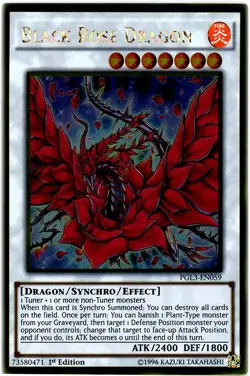 Black Rose Dragon - PGL3-EN059 - Gold Rare - 1st Edition - Lightly Played - Image 1