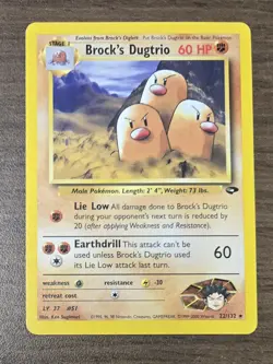 Vintafe Pokemon Brock's Dugtrio 22/132 Gym Challenge Regular Base Card LP - Image 1