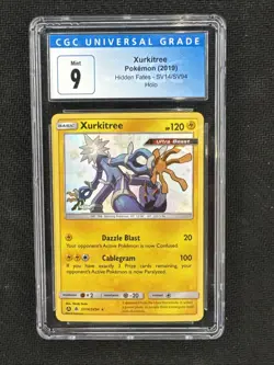 CGC 9 Pristine Xurkitree Shiny SV14/SV94 Shiny Vault Hidden Fates Pokemon Card - Image 1