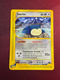 SNORLAX 100/144 Skyridge non-holo E-Series / E-Reader Pokemon TCG card NM+ CLEAN - Image 1