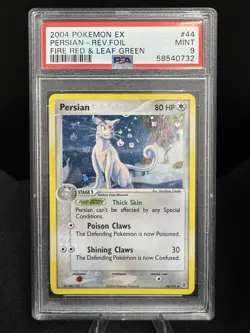 2004 POKEMON EX FIRE RED & LEAF GREEN #44 PERSIAN-REVERSE FOIL PSA 9 - Image 1