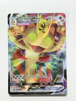 Meowth Vmax SWSH005 Black Star Promo Pokemon SWSH Promo Cards English Near Mint - Image 3