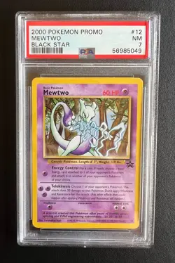 2000 Pokemon Mewtwo Black Star Promo PSA 7 NM Near Mint #12 - Image 1