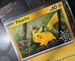 SWIRL Pikachu 025/165 Cosmos Holo Stamped Promo Holiday Calendar Pokemon SEALED - Image 1