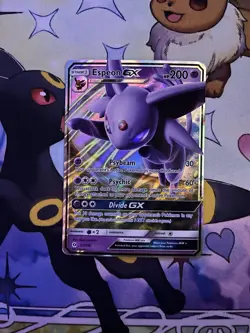 Pokemon TCG Espeon GX SM Base Set 61/149 Holo Ultra Rare 200HP Psychic - Image 1
