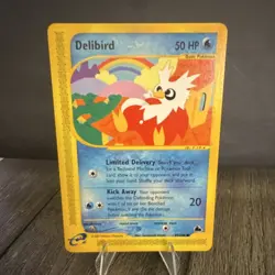 Pokemon Delibird 49/144 Skyridge Regular Common Basic 50 HP Kick Away - Image 1