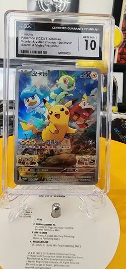 2022 Pokemon - Scarlet & Violet - Pikachu Promo Card #001/Sv-p CGC 10 - Image 1