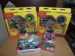 POKEMON (2) POKEMON DAY BOXES + SURGING & DESTINED RIVALS BUNDLE BOX LOT - Image 1