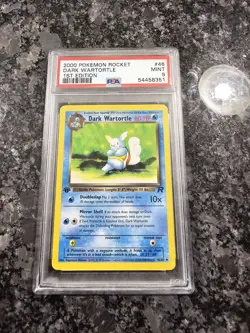 1st Edition 2000 Pokemon Rocket 46/82 Dark Wartortle PSA Mint 9 First - Image 1