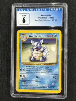 2000 Pokemon Base Set Unlimited Wartortle 42 /102 CGC 6 EX/Near mint+ - Image 1