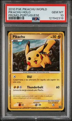 PSA 10 - Pikachu Holo 2010 World Collection Promo Portugese - Pokemon - Image 1