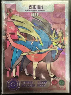 2020 Pokemon Pokedex Holo Foil Zacian #888 (Peruvian) with 3 Bonus Cards - Image 1