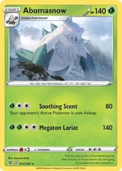 Pokemon - Abomasnow 013/192 - Rare - Rebel Clash - NM/M - Image 1