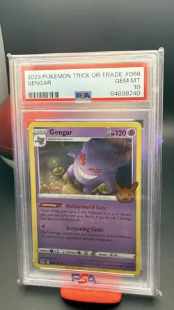 Gengar 066/196 Holo Rare Trick or Trade 2023 Pokemon TCG PSA GEMMINT 10 - Image 1