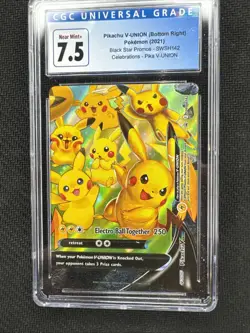 2021 Pokemon Celebrations Pikachu V-Union Black Star Promo Near Mint 7.5 - Image 1