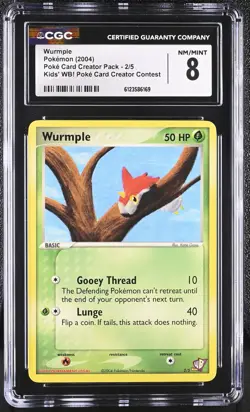 CGC 8 Wurmple 2004 Kids' WB! Poke Card Creator Contest 2/5 Pokemon Card - Image 1