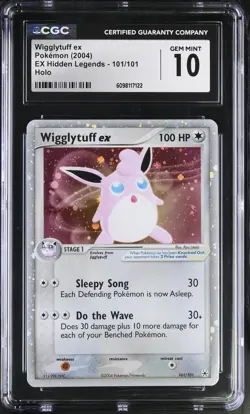 CGC 10 GEM MINT Wigglytuff ex 2004 EX Hidden Legends 101/101 Holo Pokemon Card - Image 1