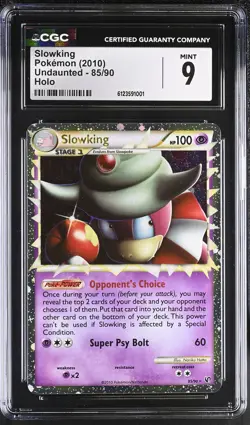 CGC 9 MINT Slowking 2010 Undaunted 85/90 Holo Pokemon Card - Image 1
