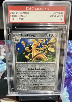 GHOLDENGO #067/091 FOIL Pokemon 2024 Card GRADED 10 MINT TCG CCG - Image 1