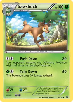 Sawsbuck 16/98 Emerging Powers Pokemon Card NM - Image 1