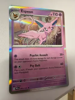 2025 POKEMON PRE EN-PRISMATIC EVOLUTIONS #033 ESPEON MASTER BALL REV HOLO PSA 10 - Image 2
