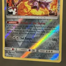 SM Cosmic Eclipse Solgaleo 142/236 Reverse Holo Pokemon Club League Play! Stamp - Image 5