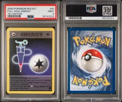 2000 Pokemon Team Rocket 1st Edition Full Heal Energy 81/82 PSA 9 Mint - Image 3
