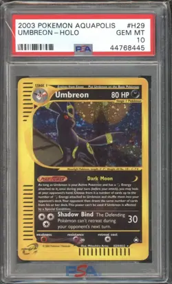 Pokemon Umbreon Aquapolis Holo Rare #H29 PSA 10 Gem Mint WOTC - Image 1