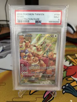 Eevee 188/167 (Illustration Rare) Pokemon Twilight Masquerade PSA9 - Image 1