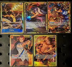 ONE PIECE CCG LOT OF 5 SEC RARES CROCODILE, OP01 ACE, SABO, SHANKS, KAIDO NM - Image 1