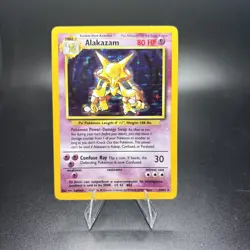 Pokemon TCG Alakazam Base Set Holo Card 1/102 Unlimited Holo Rare LP -g - Image 1