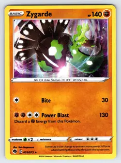 Zygarde 028/073 2020 Champions Path Pokemon Card TCG Nintendo Holo Rare - Nm - Image 1