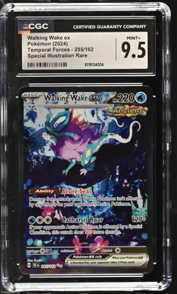 CGC 9.5 MINT+ Walking Wake EX 205/162 SPECIAL ILLUSTRATION RARE Pokemon Card 004 - Image 1