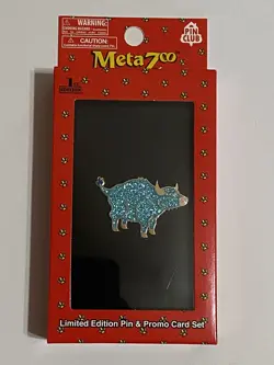 Metazoo Babe Blue Ox Pin + Promo Card 1st Edition Pin Set In Hand - Ships Fast - Image 1