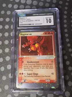 CGC 10 GEM MINT Magmar ex 2003 EX Ruby & Sapphire 100/109 Holo Pokemon Card - Image 1