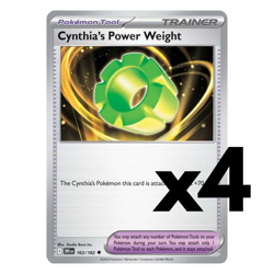4x Cynthia's Power Weight 162/182 - SV10: Destined Rivals Pokemon Playset x4 - Image 1