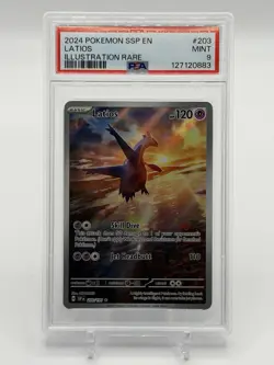 Pokemon Latios Illustration Rare Holo Surging Sparks 203/191 PSA 9 - Image 1