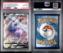 PSA 10 Gem Mint Galarian Slowking V 179/198 2021 Pokemon Chilling Reign Alt Art - Image 1