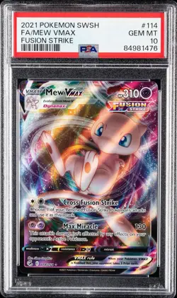 Pokemon Mew VMAX #114 Full Art- 2021 SWORD & SHIELD FUSION STRIKE PSA 10 #114 - Image 1